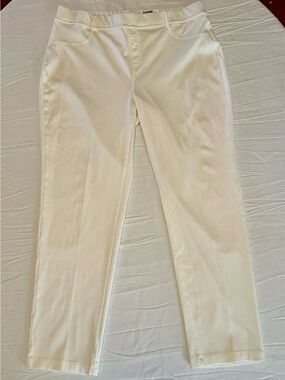 Lands' End Starfish Jean Cream Off-White Straight Leg Knit Pants 1X (16W-18W)